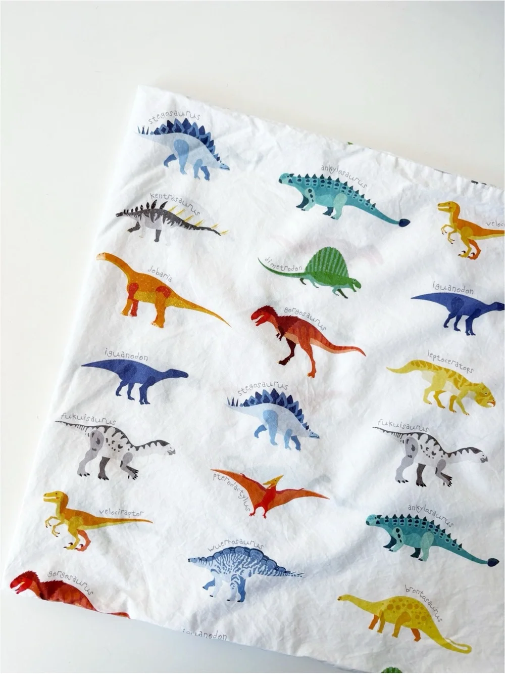 Pottery Barn Kids || Finn Dino Organic Cotton Toddler Fitted Sheet + Pillowcase